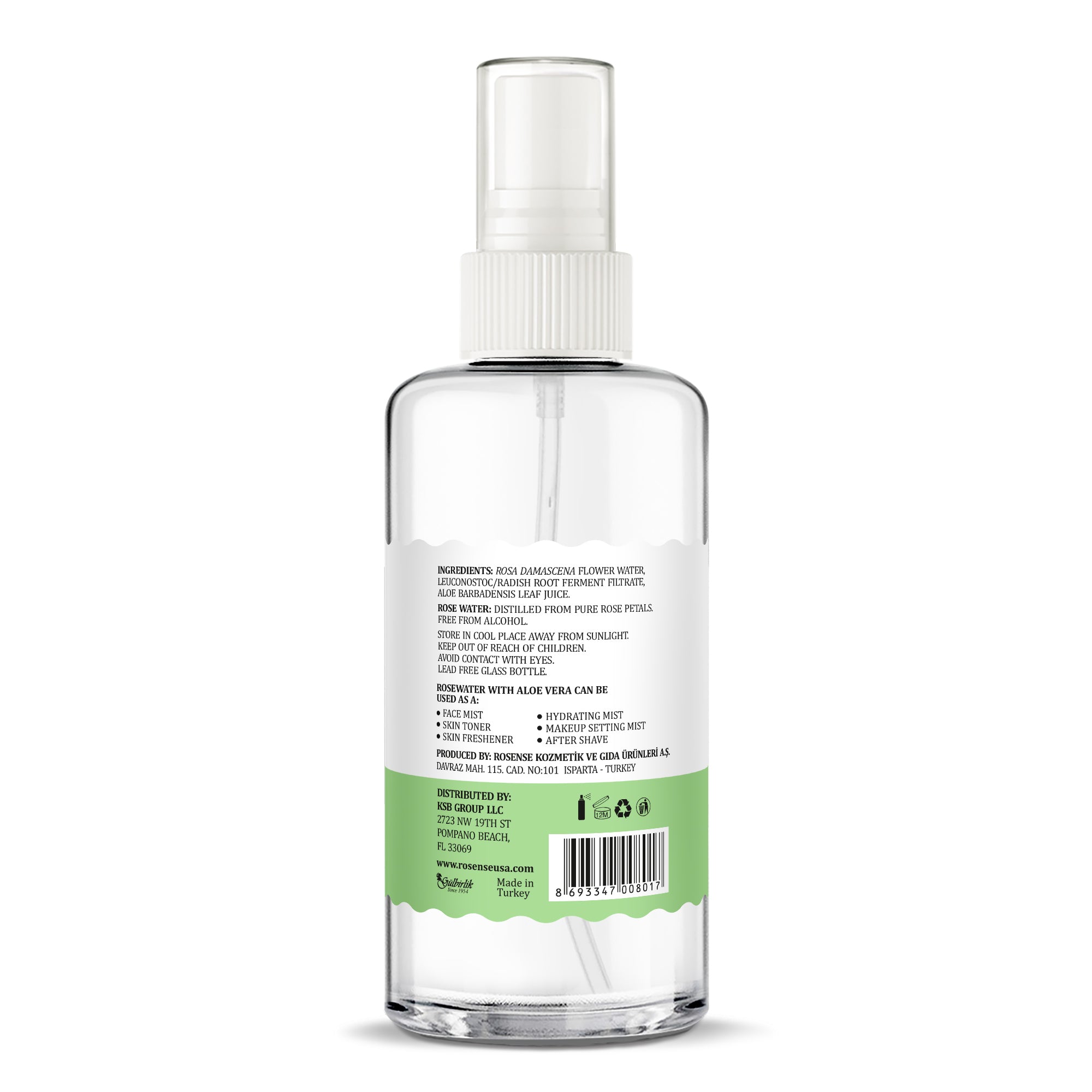 Rosense Rose Water with Aloe Vera