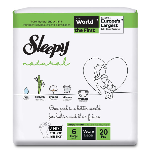 Sleepy Natural - Baby Diaper - 6|XLarge