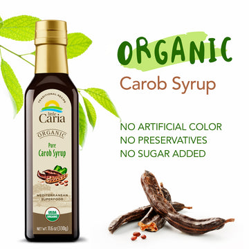 Little Caria Organic Carob Syrup / Extract - USDA ORGANIC, Mediterranean SUPERFOOD, 11.6 oz