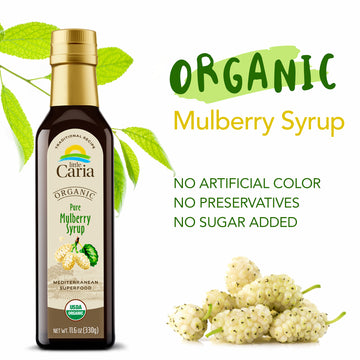 Little Caria Organic Mulberry Syrup | Extract - USDA Organic, Mediterranean Superfood, 11.6 oz