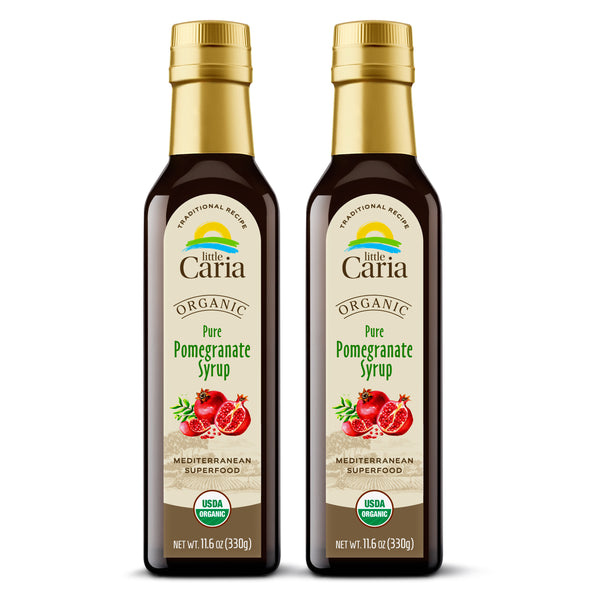 Little Caria Organic Pomegranate Molasses - USDA Organic, Mediterranean Superfood, 11.6 oz